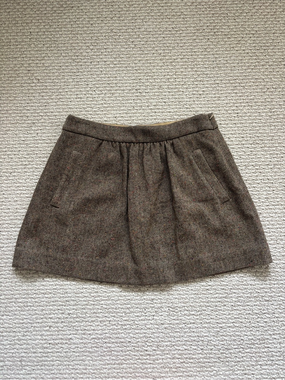 Vintage J Crew Skirt Wool Size 8 Brown Pockets Side Zipper NEW